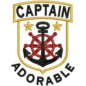 Captain Adorable Nautical Anchor Applique Machine Embroidery Design Digitized Pattern